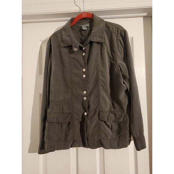 Co&Eddy Womens Silk Shirt Olive XL - Picture 1 of 5